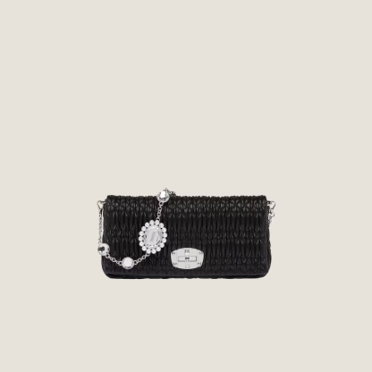 Miu Miu Iconic Crystal Cloqué Nappa leather bag
